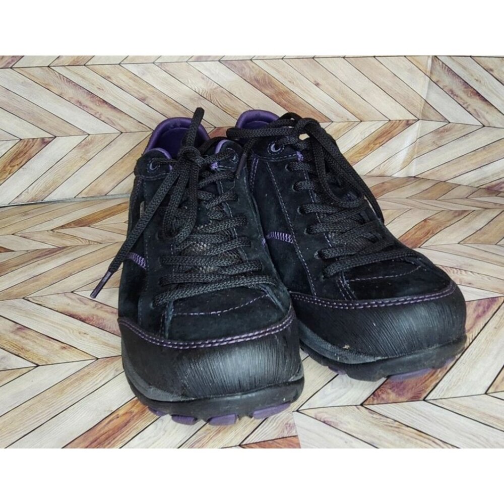 Dankso Paisley Black Purple Water Proof Suede Leather Lace Up Shoe Size 38